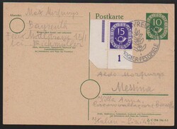 15 Pfg. Posthorn einzeln auf Lupokarte, ferner große linke untere ...