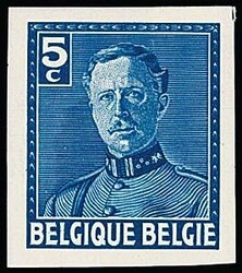 König Albert, ca. 1930, 5 C. blau, ungezähntes Essay