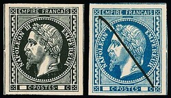 1867, Napoleon III., schwarz, blau, rot, drei geschnittene Essays ...