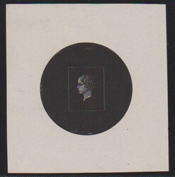 1869, zwei Essay-Einzelabzüge in schwarz und dunkelblau, nur ...