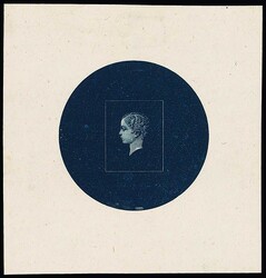 1869, zwei Essay-Einzelabzüge in schwarz und dunkelblau, nur ...