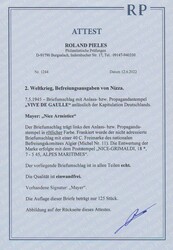 Nizza, 1945 Befreiungsumschlag mit Propagandastempel "Vive de Gaulle" ...