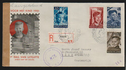 Sommermarken und "Vor het Kind" auf zwei gelaufenen Auslands-FDCs ...