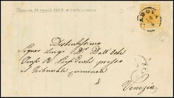 5 C. gelborange, Handpapier, gut sichtbarer doppelseitiger Druck, auf ...