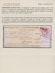 5 Sld. rosa, zwei perfekte Exemplare auf Retour-Recepisse mit ...