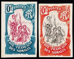 Französische Somaliküste, 1902/15, Somalikrieger, sechs ...