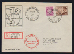 Antarktis-Post, 1951, R-Brief aus Dronning Maud Land mit Norwegen Nr. ...