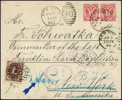 Polarpost, 1890, Couvert (Gebrauchserhaltung) mit Paar Österreich 5 ...