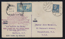 Polarpost, drei frühe USA-Belege: 1924 ...