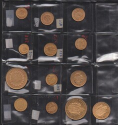 Frankreich, 1834-1911, schöner Gold-Bestand mit 13 Goldmünzen ab ...
