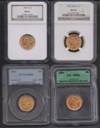 USA, 1892-1908, Bestand mit 13 Goldstücken 5 $ Liberty Head, alle ...