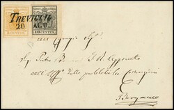 5 C. hellorangegelb und 10 C. silbergrau, Erstdruck, wahrscheinlich ...