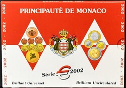 Monaco, KMS 2002 unzirkuliert im Folder nebst Cent-Kurssatz ...