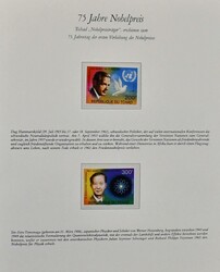 "75 Jahre Nobelpreis", postfr. Slg. mit u.a. über 30 Blöcken, in ...