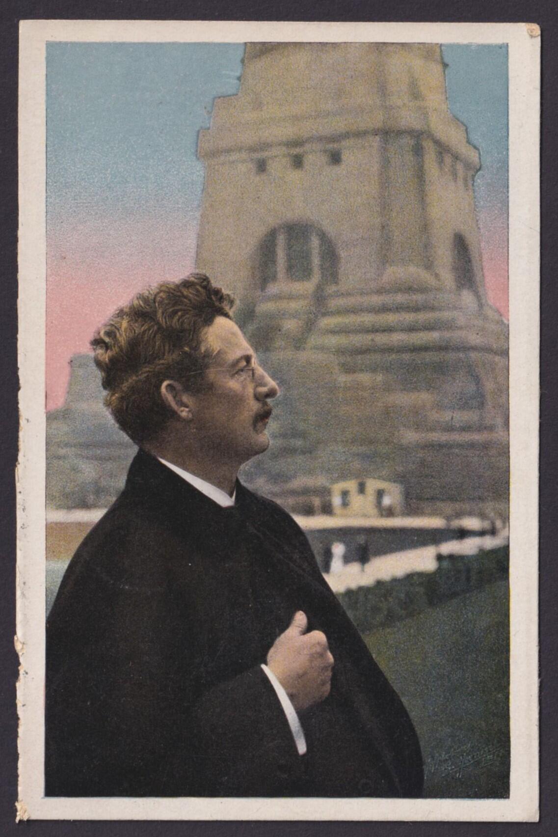 "Leipzig", Völkerschlachtdenmal mit Schöpfer, farbig, ...