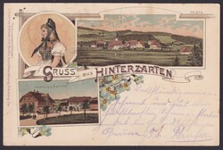 "Hinterzarten", Farblitho, 1898 gelaufen