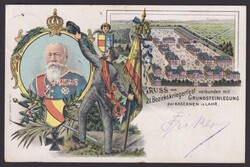 "Lahr", Bezirkskriegerfest, Farblitho, 1897 gelaufen