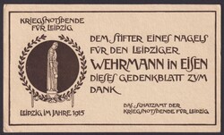 "Leipzig", Kriegsnotspende, 1915Automatically generated translation ...