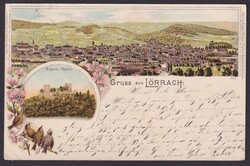 "Lörrach", Farblitho, 1898 gelaufen