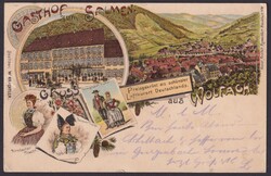 "Wolfach", Gasthof Salmen, Fablitho, 1897 gelaufen