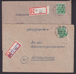 51II, 2x EF, je R-Brief, Ankunft, interes. R-Zettel!Automatically ...