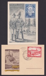342, 349 "Tag der Briefmarke", 1953/4, je pass. Karte, Esst