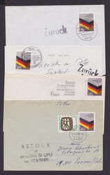 Bund 1265 PK I+II, 3 Belege, versch. "retour"-Stempel, 1x ...