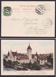 53, EF, farbige Bedarfskarte "Zürich, Landesmuseum", ...