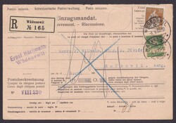 104,164, MiF auf Einzugsmandat "Wädenswil", 1922Automatically ...
