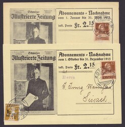 119, 124, EF bzw. MiF, ABO-NN-Karten "Zofingen", 1915Automatically ...
