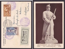 181, EF, Flugpostsonderkarte "Monument des Rangiers", ...