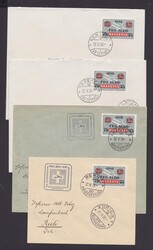 325, 4 Belege, versch. Flugrouten, je alle StempelAutomatically ...