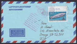 1525, EF, Aerogramm in die USA, AnkunftAutomatically generated ...