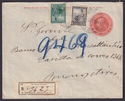 R-GS mit Zusatzfrankatur "La Rioja", 1905, AnkunftAutomatically ...