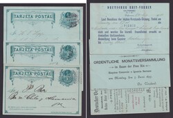 P 6, 3 Bedarfskarten aus 1897/1900, Zudruck "Deutscher Verein", ...