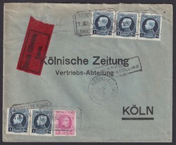 167, 188, MiF mit 6 Werten, Eilboten nach Deutschland, Ankunft, ...