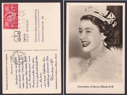 274 "Krönung Elisabeth II", 1953, pass. Fotokarte, Esst