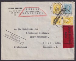 212,214, MiF mit 3 Werten, Eilboten nach Deutschland, ...