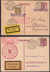 1926, 3 Luftpost-GA, dabei 2 Belege von Karlsruhe vom 7.6. je mit ...