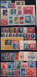 1949/51, komplett, je sauber gestempelt, vielfach auf Briefstück, KW ...