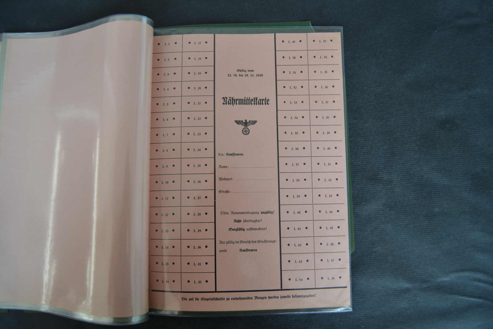 DR, 1939, Posten Lebensmittelkarten für Marmelade, Zucker, ...