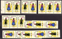 1964, Trachten I, alle 24 Zdr. kompl., postfr., 10 u. 20 Pf. einige ...