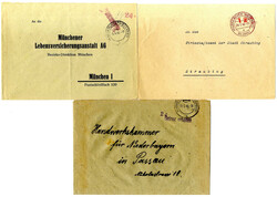 PFARRKIRCHEN 1946, 3 Belege mit versch. "Geb.bez." ...