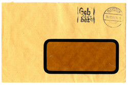 PLEYSTEIN 28.12.45, Fensterbrief mit "Geb.bez." Stempel und hdschr. ...