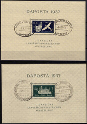 DAPOSTA-Blockpaar, je mit SSt. vom 8.6.37, mit Originalgummi