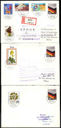 Postkrieg, Bund, 80er Jahre, 5 Briefe und 1 Postkarte, dabei 1 ...