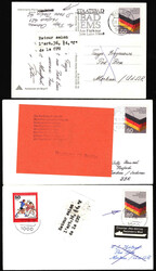 Postkrieg, Bund, 80er Jahre, 5 Briefe und 1 Postkarte, dabei 1 ...