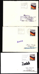 Postkrieg, Bund, 80er Jahre, 6 Briefe in die DDR mit Mi.Nr. 1265 in ...