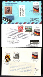 Postkrieg, Bund, 1986, 3 Auslandsbriefe mit Mi.Nr. 1265 in MiF, alle ...
