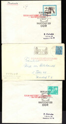 Postkrieg, DDR, 60er Jahre, 5 Briefe mit untersch. Frankaturen, roter ...